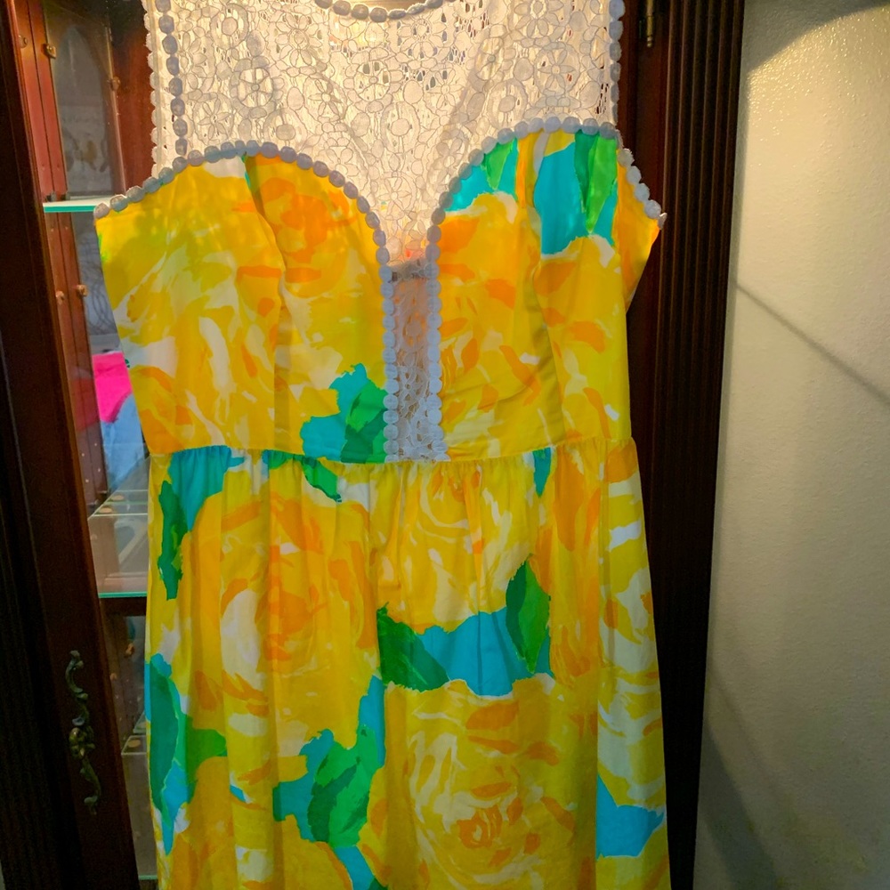 Lilly Pulitzer Yellow First Impressions Dress, Size 14